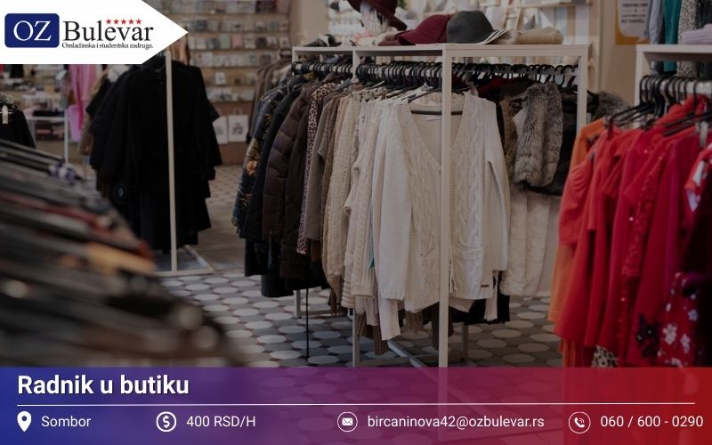 Radnik u butiku | Posao preko Omladinske zadruge Bulevar