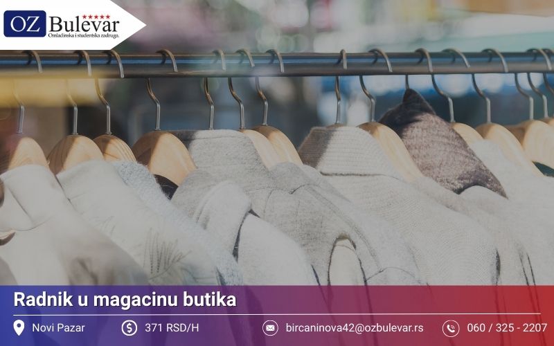 Radnik u magacinu butika | Posao preko Omladinske zadruge Bulevar