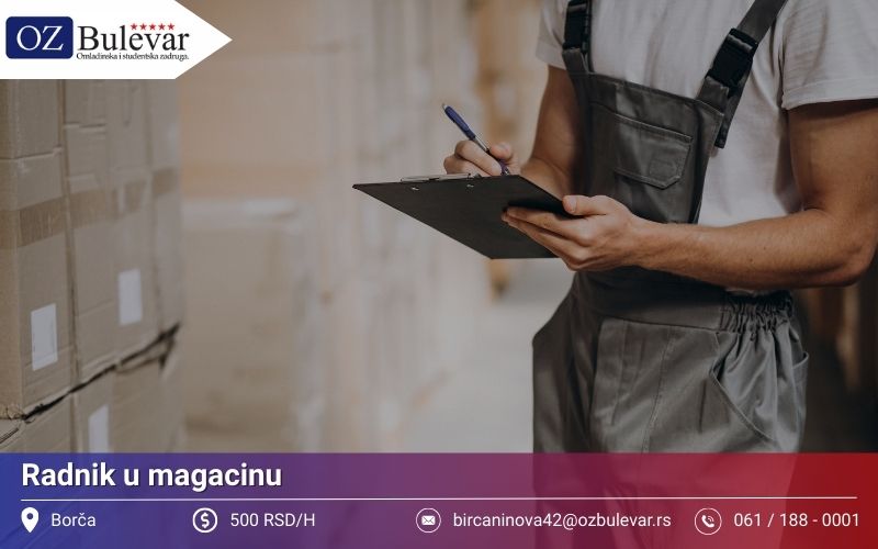Radnik u magacinu | Posao preko Omladinske zadruge Bulevar