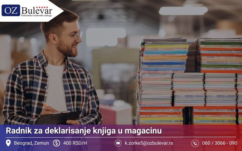 Radnik za deklarisanje knjiga u magacinu | Posao preko Omladinske zadruge Bulevar