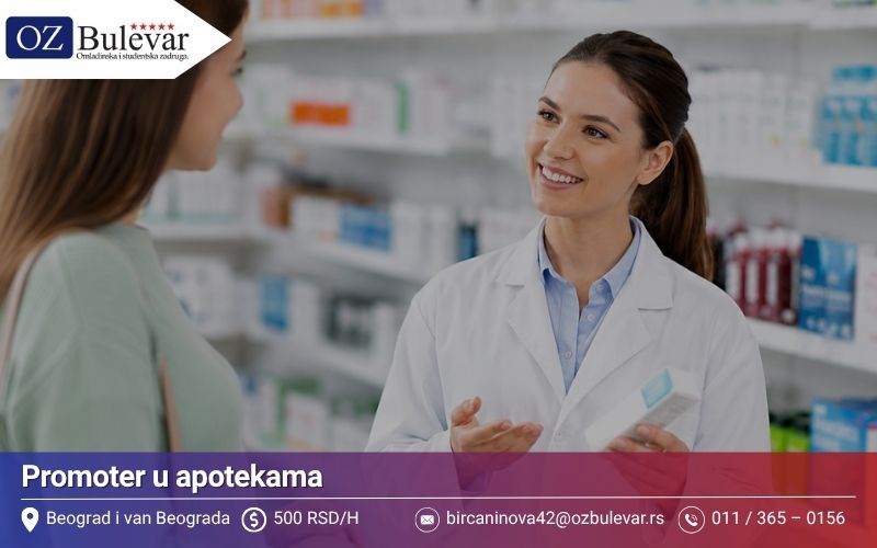 Promoter u apotekama | Posao preko Omladinske zadruge Bulevar