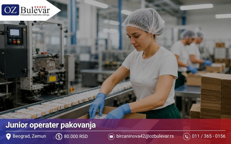 Junior operater pakovanja | Posao preko Omladinske zadruge Bulevar