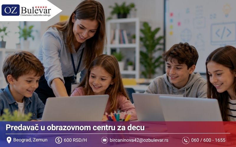 Predavač u obrazovnom centru za decu | Posao preko Omladinske zadruge Bulevar