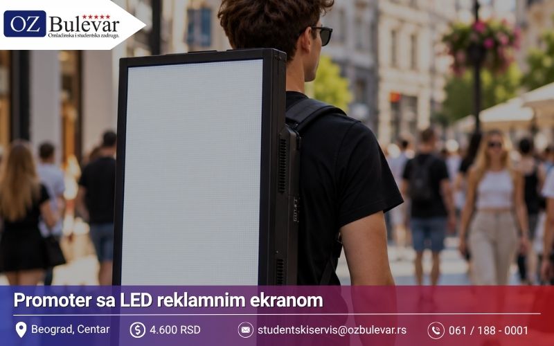 Promoter sa LED reklamnim ekranom | Posao preko Omladinske zadruge Bulevar