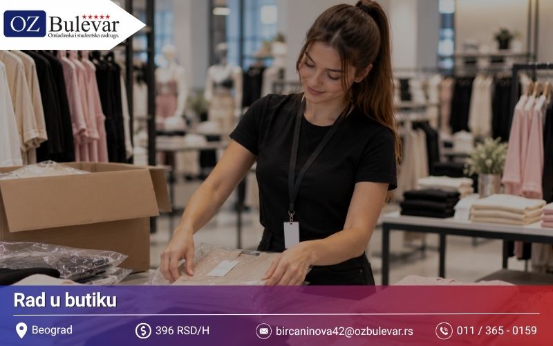 Rad u butiku | Posao preko Omladinske zadruge Bulevar