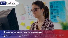 Operater za unos i proveru podataka | Posao preko Omladinske zadruge Bulevar