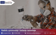 Radnik u proizvodnji i farbanju nameštaja | Posao preko Omladinske zadruge Bulevar