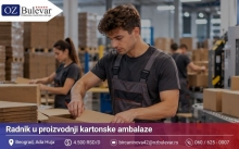 Radnik u proizvodnji kartonske ambalaze | Posao preko Omladinske zadruge Bulevar